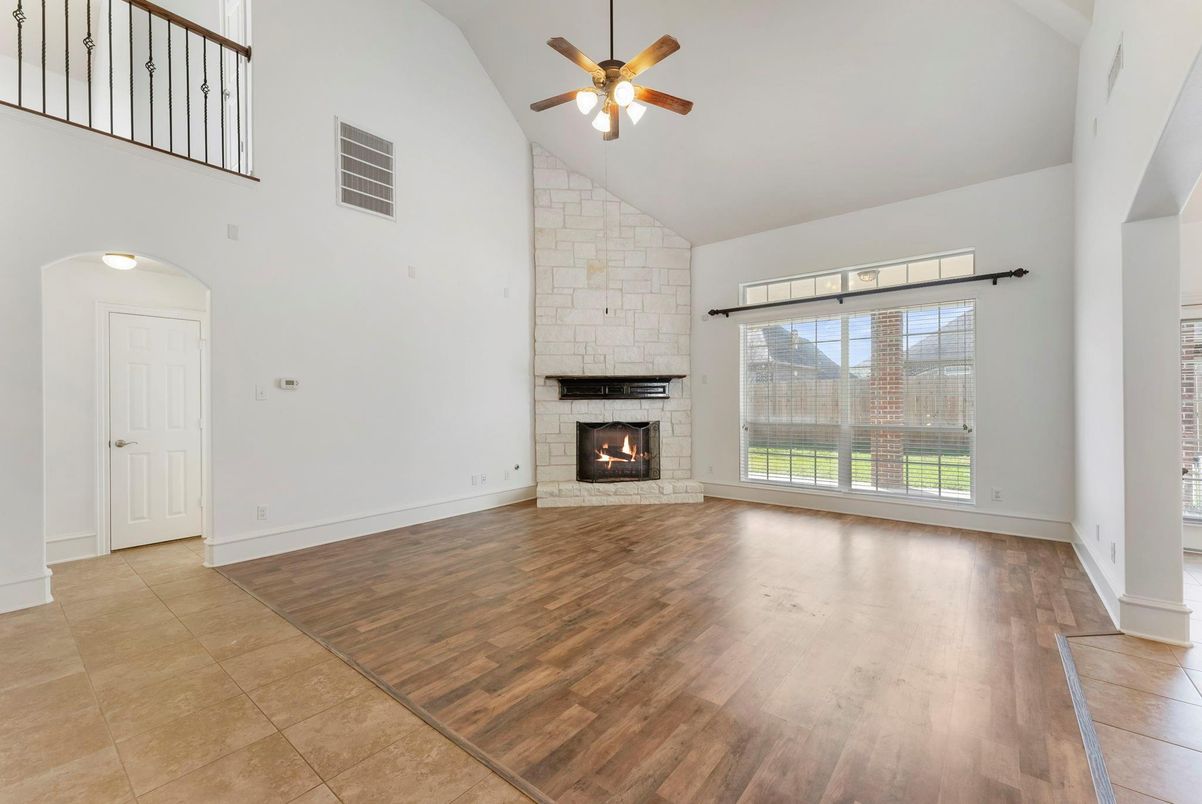 Empty room, Fireplace, Interior, Wood Texture Flooring