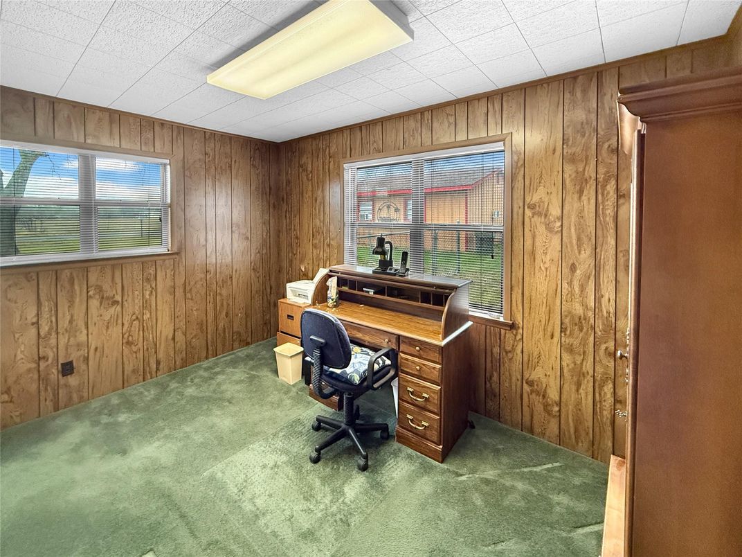 Home Office, Interior, Wooden Walls