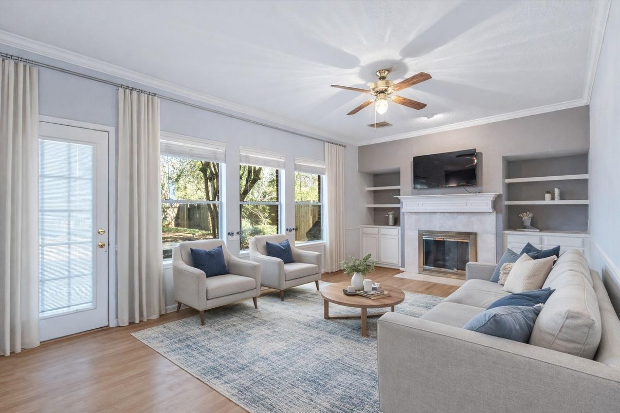 Fireplace, Interior, Living room, Wood Texture Flooring