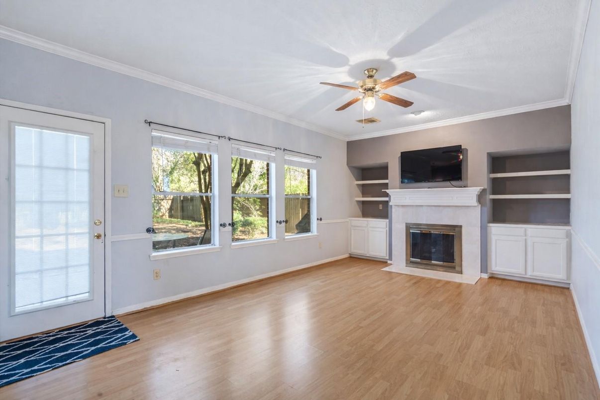Empty room, Fireplace, Interior, Wood Texture Flooring