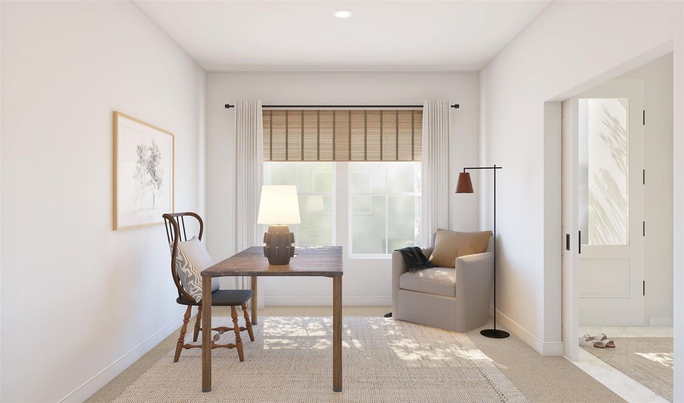 Home Office, Interior, Recessed Lighting