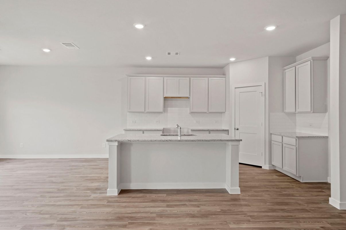 Interior, Kitchen, Recessed Lighting, Wood Texture Flooring