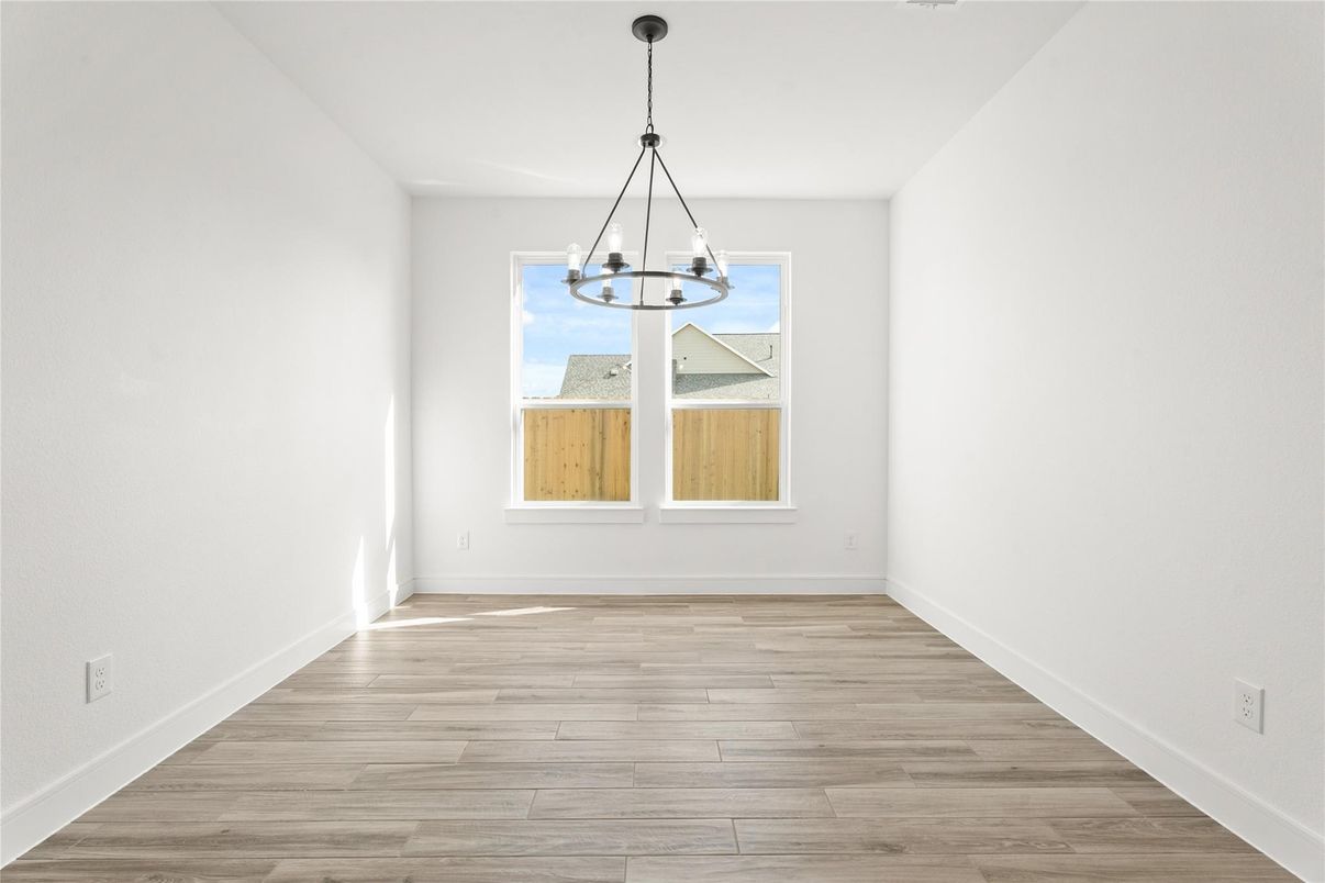 Chandelier, Empty room, Interior, Pendant Lights, Wood Texture Flooring
