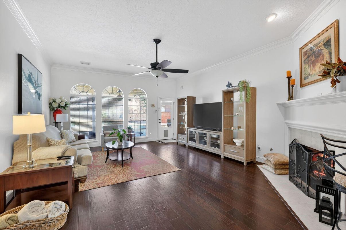 Fireplace, Interior, Living room, Wood Texture Flooring
