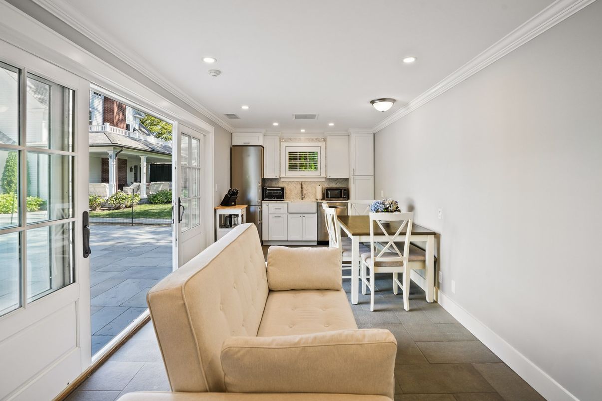 Dining room, Interior, Kitchen, Living room, Recessed Lighting, Stainless Steel Appliances