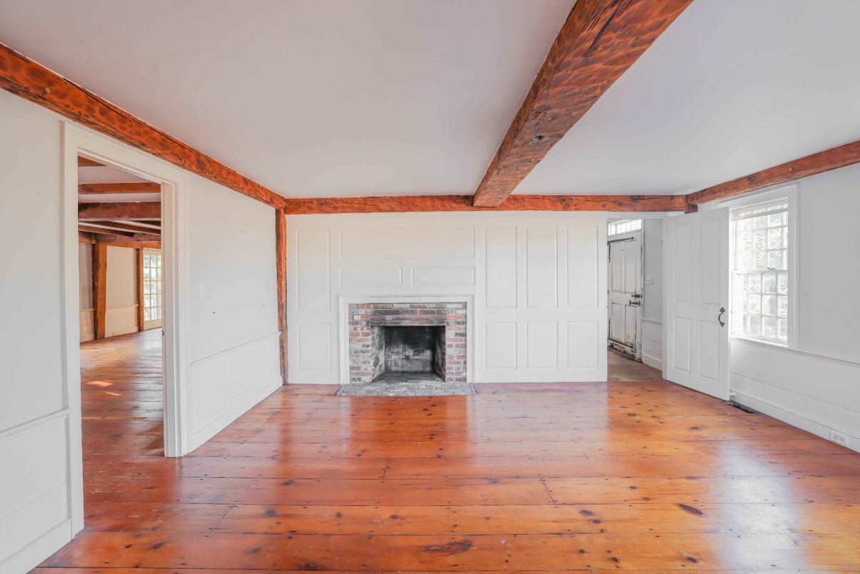 Empty room, Fireplace, Interior, Wood Texture Flooring
