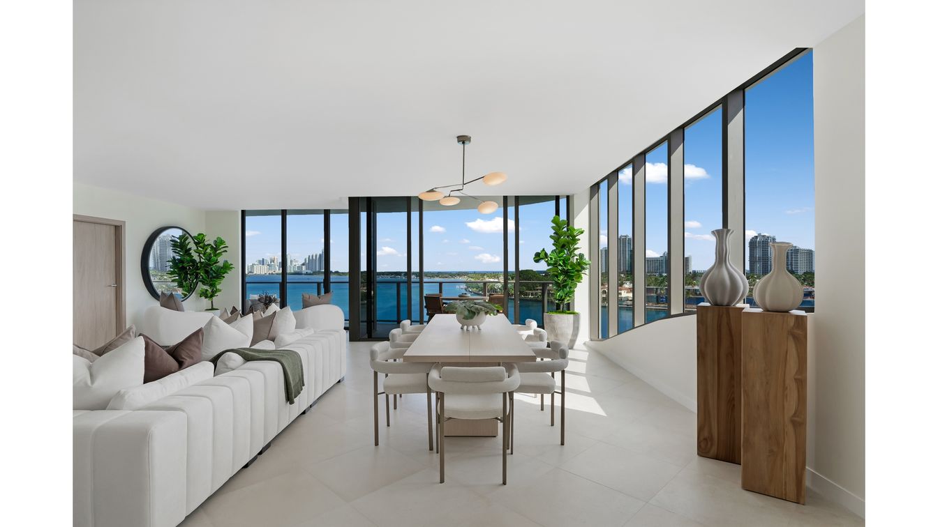 Dining room, Interior, Pendant Lights, Water