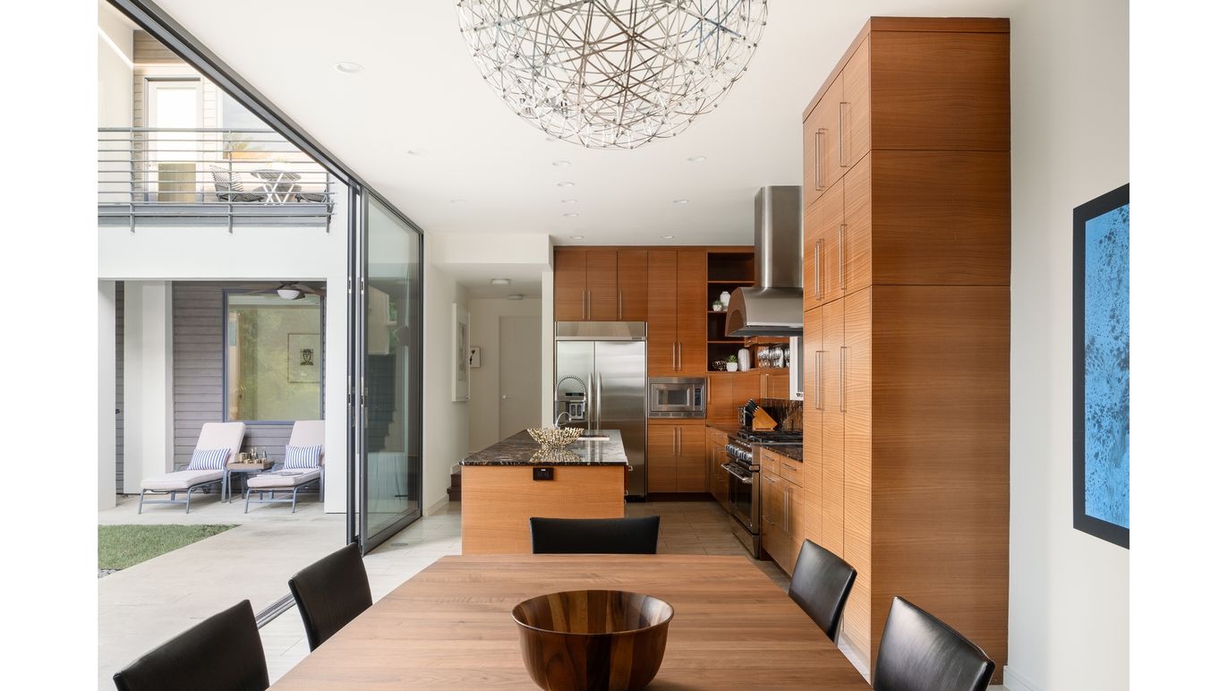 Dining room, Interior, Kitchen, Recessed Lighting, Stainless Steel Appliances