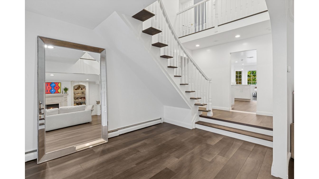 Fireplace, Interior, Recessed Lighting, Wood Texture Flooring