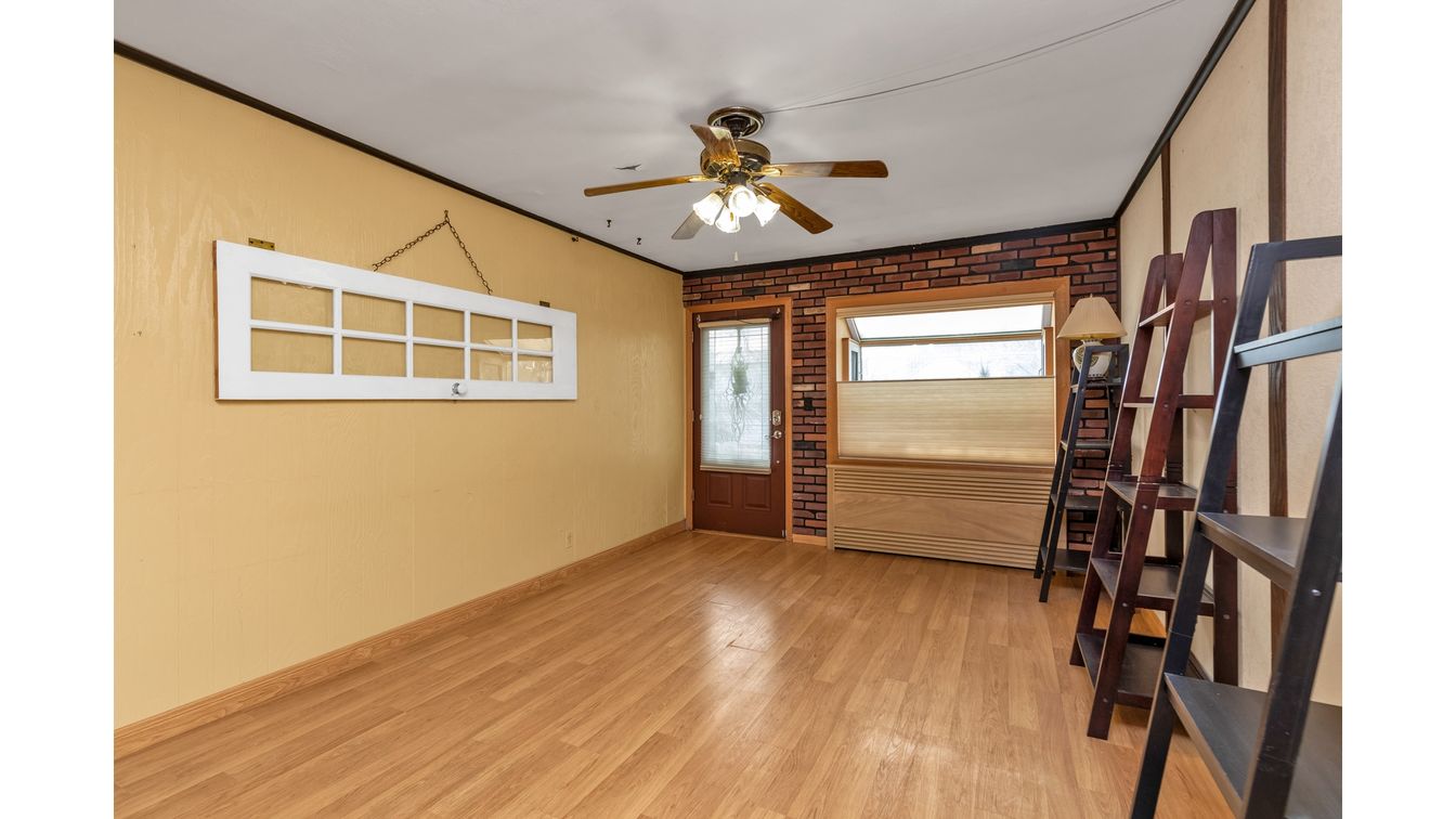 Empty room, Interior, Stone Walls, Wood Texture Flooring