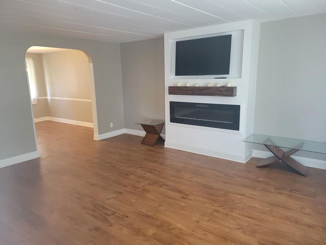 Fireplace, Interior, Wood Texture Flooring