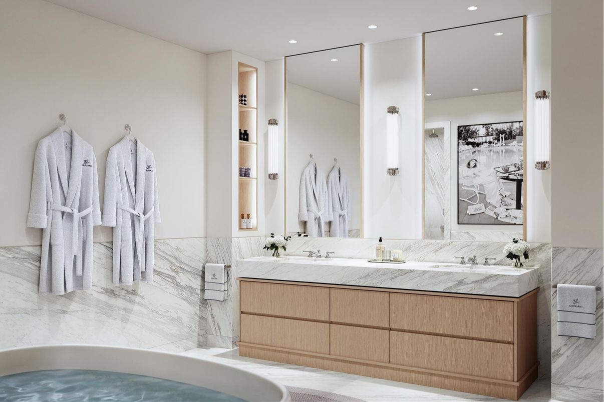 Bathroom, Interior, Marble, Recessed Lighting