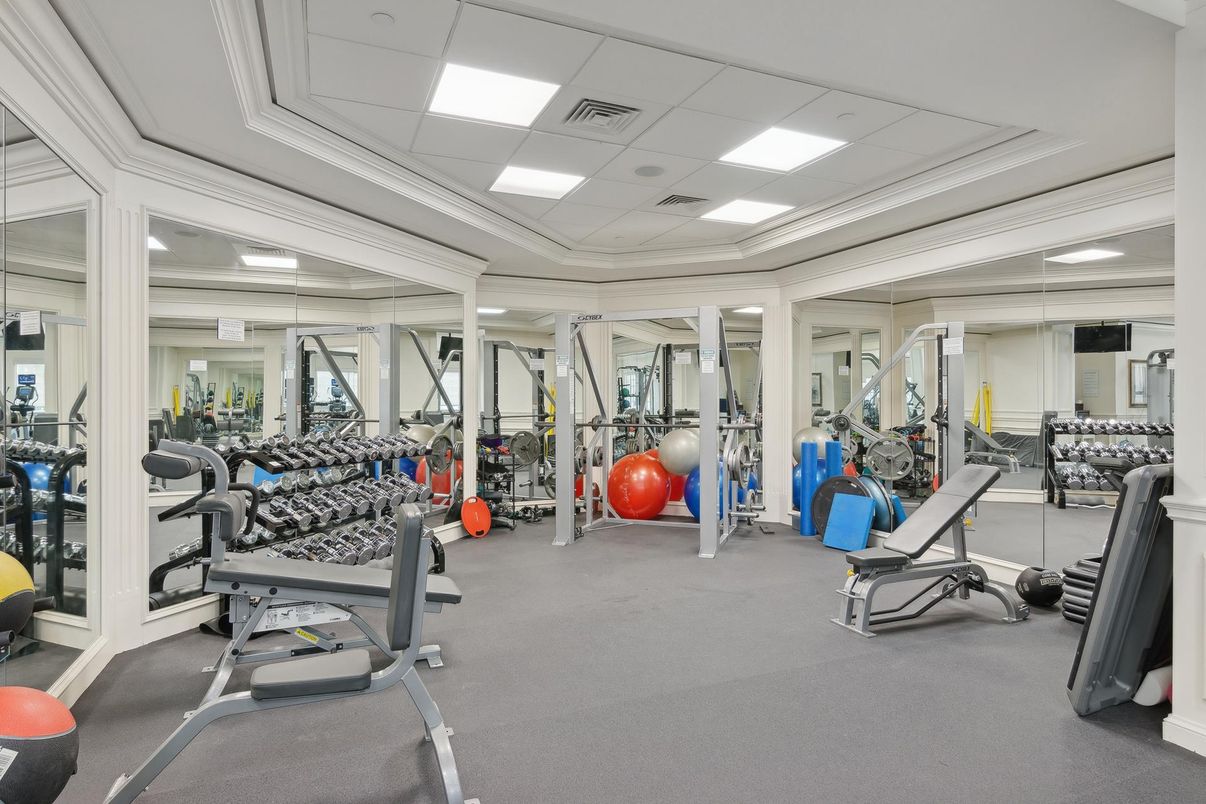 Fitness Equipment, Gym, Interior, Recessed Lighting