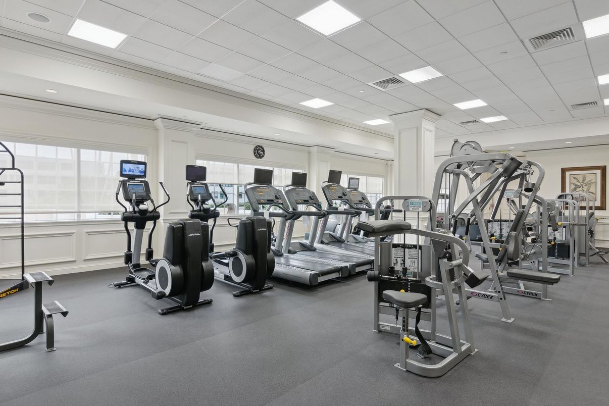 Fitness Equipment, Gym, Interior, Recessed Lighting