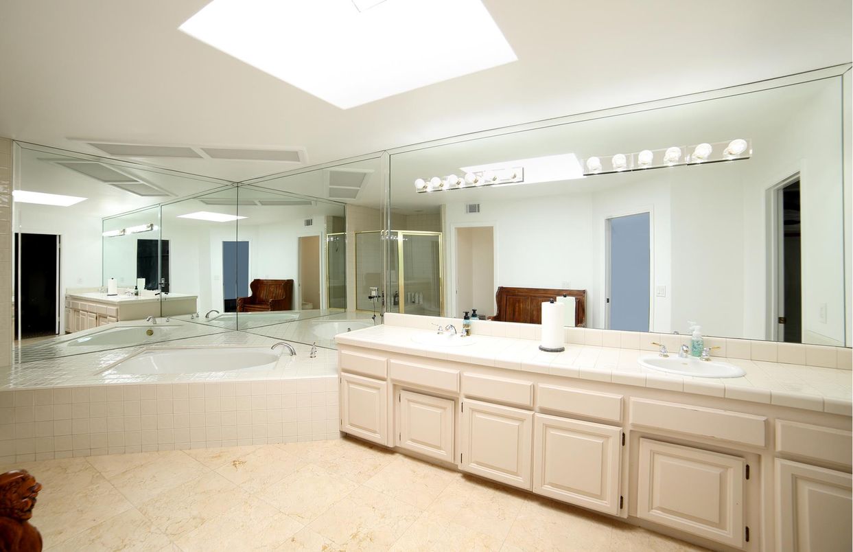 Bathroom, Dual Sink Vanities, Glass Shower, Interior, Tile Countertops