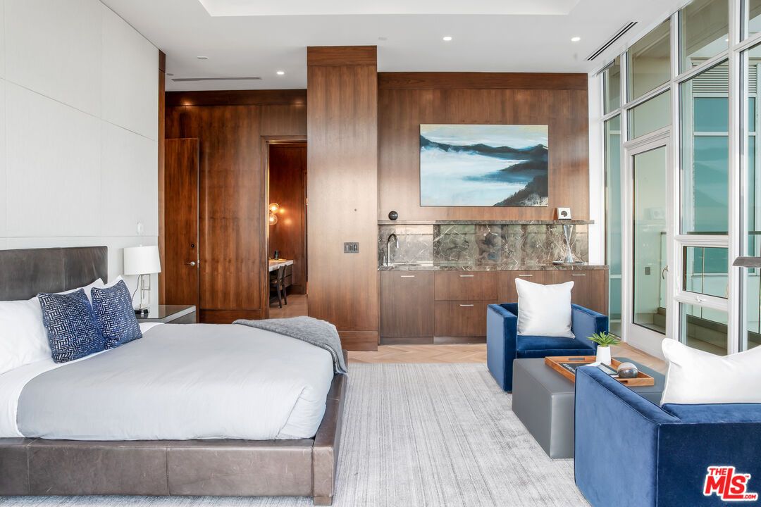 Bedroom, Interior, Recessed Lighting, Wooden Walls