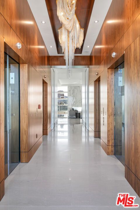 Chandelier, Elevator, Interior, Marble Walls, Recessed Lighting, Wooden Walls