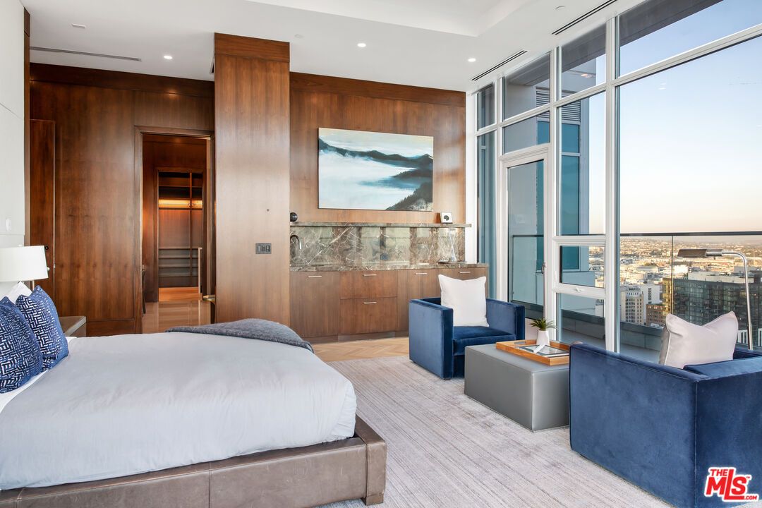 Bedroom, Interior, Recessed Lighting, Wooden Walls