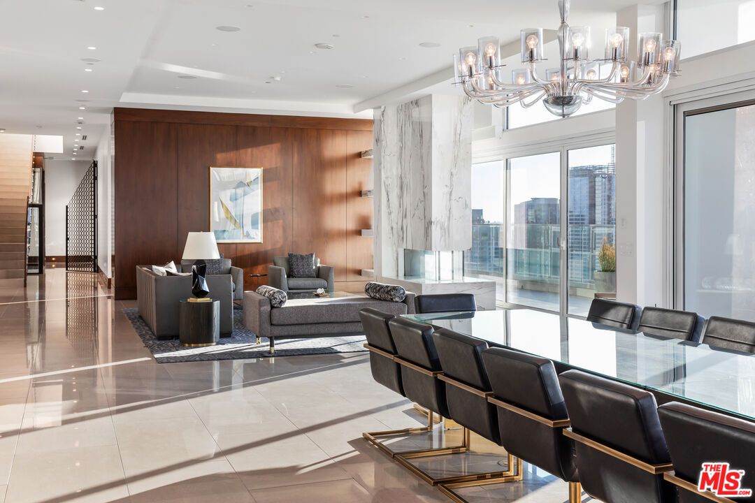 Chandelier, Dining room, Interior, Living room, Recessed Lighting, Wooden Walls