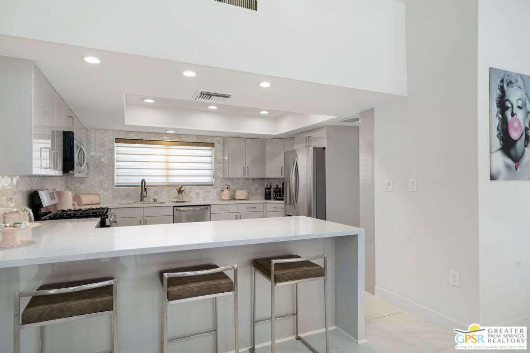 Interior, Kitchen, Marble, Recessed Lighting, Stainless Steel Appliances