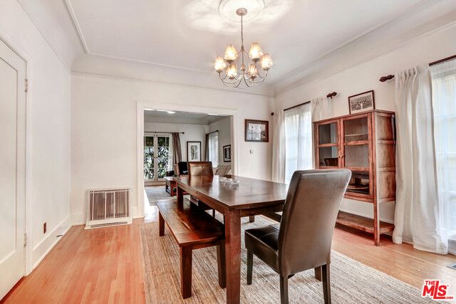 Chandelier, Dining room, Interior, Wood Texture Flooring
