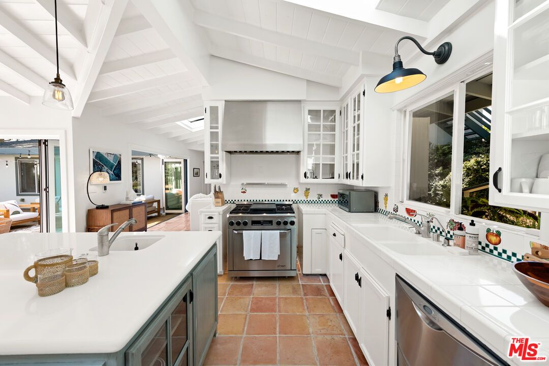 Interior, Kitchen, Pendant Lights, Stainless Steel Appliances, Tile Countertops