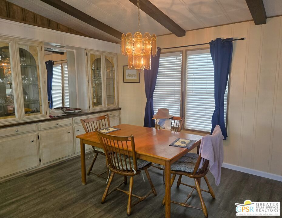 Chandelier, Dining room, Interior, Wooden Beams, Wood Texture Flooring