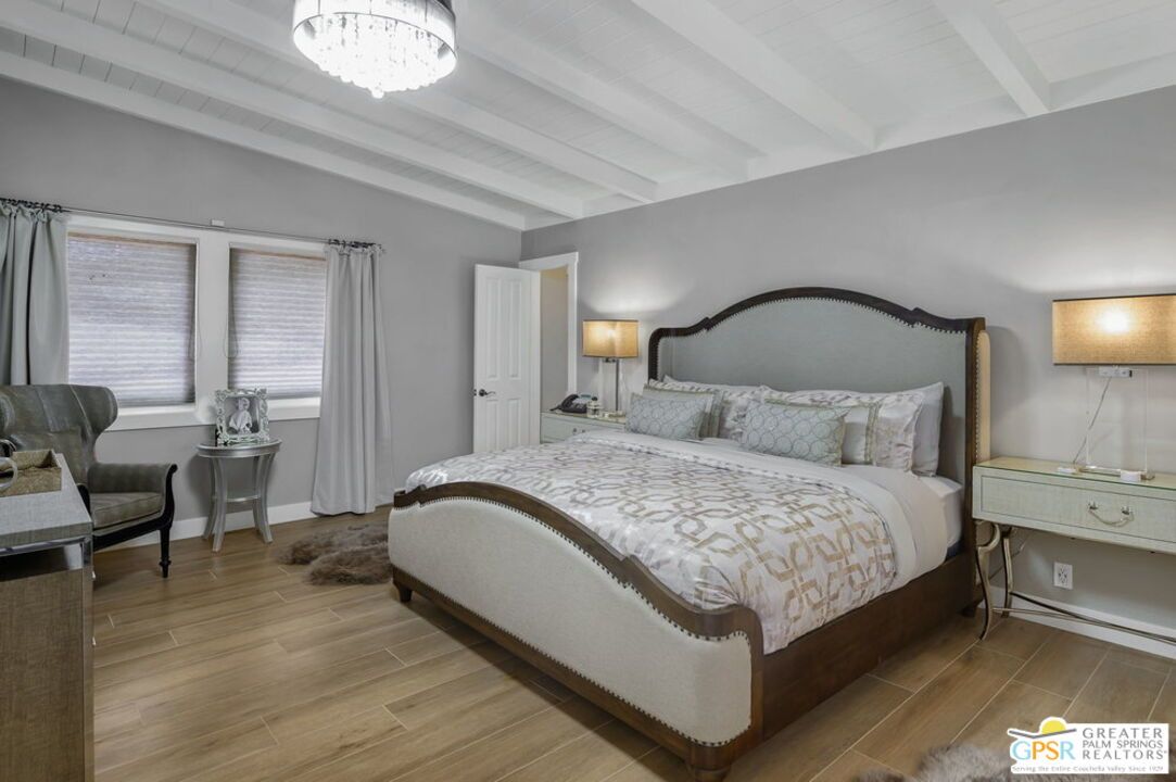 Bedroom, Chandelier, Interior, Wood Texture Flooring