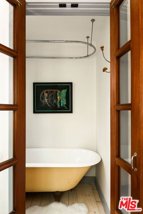 Bathroom, Free Standing Baths, Interior, Wood Texture Flooring