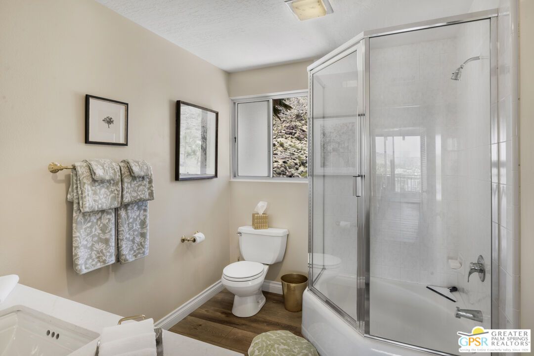 Bathroom, Glass Shower, Interior, Wood Texture Flooring