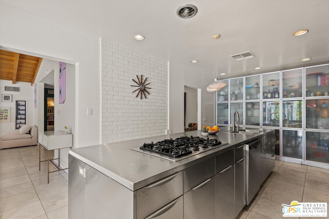 Interior, Kitchen, Pendant Lights, Recessed Lighting, Stainless Steel Appliances, Wooden Ceilings