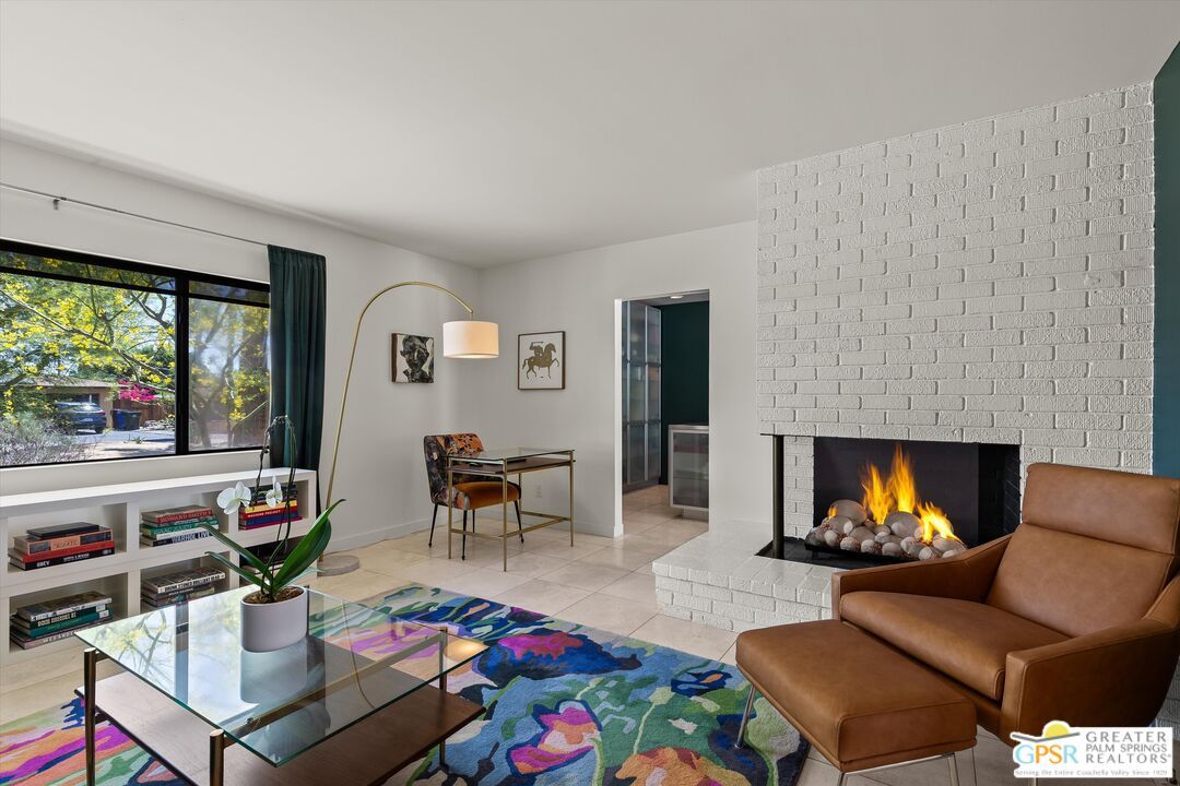 Dining room, Fireplace, Interior, Living room, Stone Walls