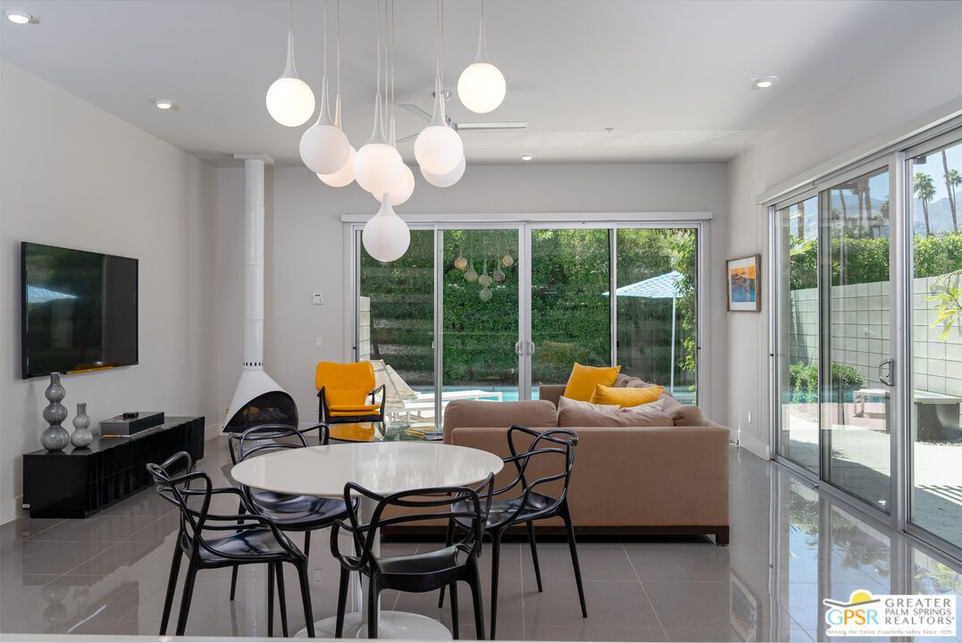 Dining room, Fireplace, Interior, Living room, Pendant Lights, Recessed Lighting