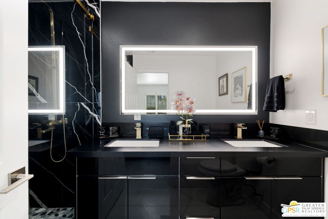 Bathroom, Dual Sink Vanities, Interior, Marble Walls