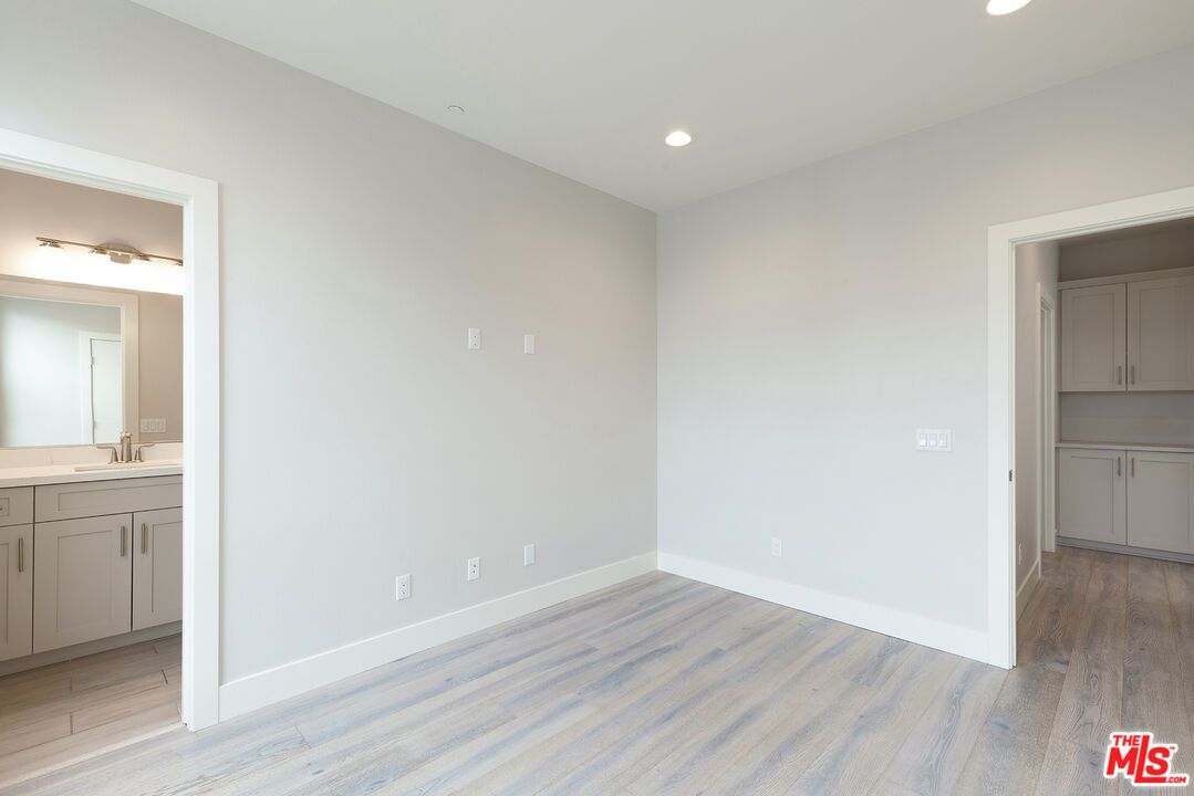 Bathroom, Empty room, Interior, Recessed Lighting, Wood Texture Flooring