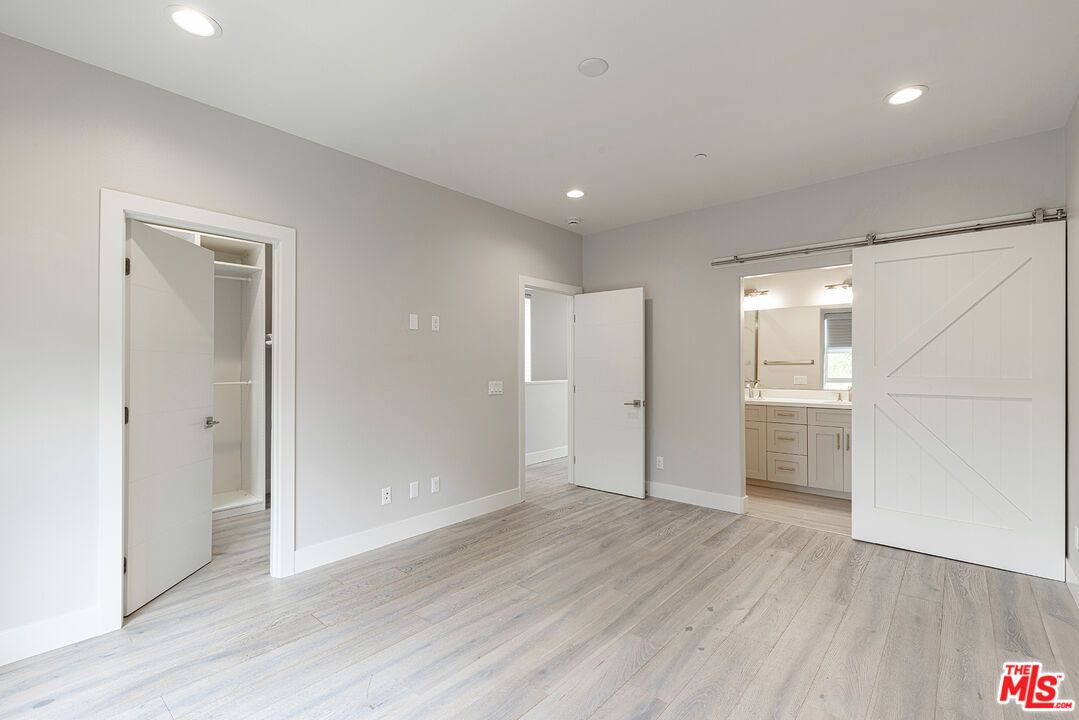 Bathroom, Empty room, Interior, Recessed Lighting, Wood Texture Flooring