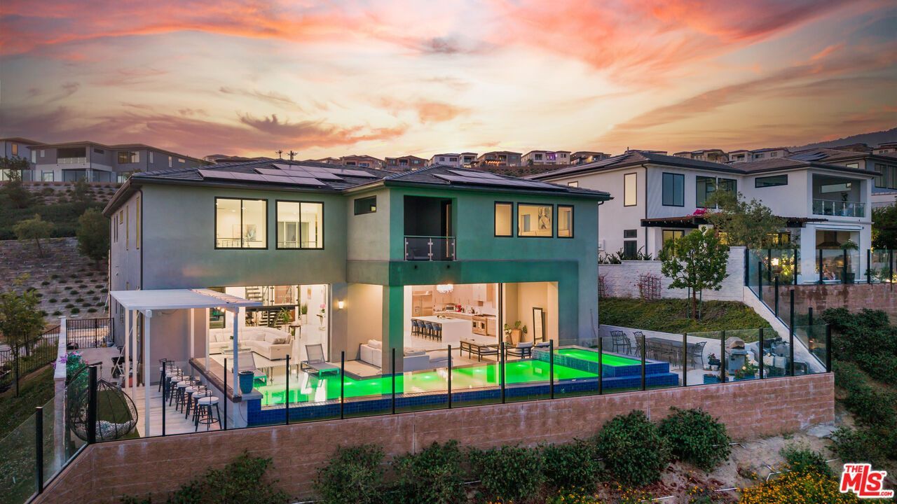 Exterior, Facade, Pool, Solar Panels, Mediterranean