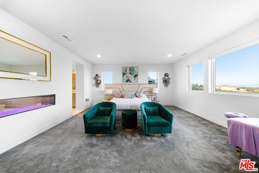 Bedroom, Fireplace, Interior, Recessed Lighting