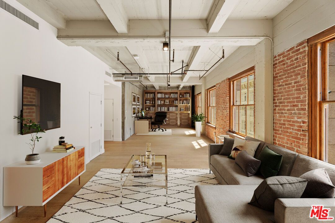 Interior, Living room, Stone Walls, Wood Texture Flooring