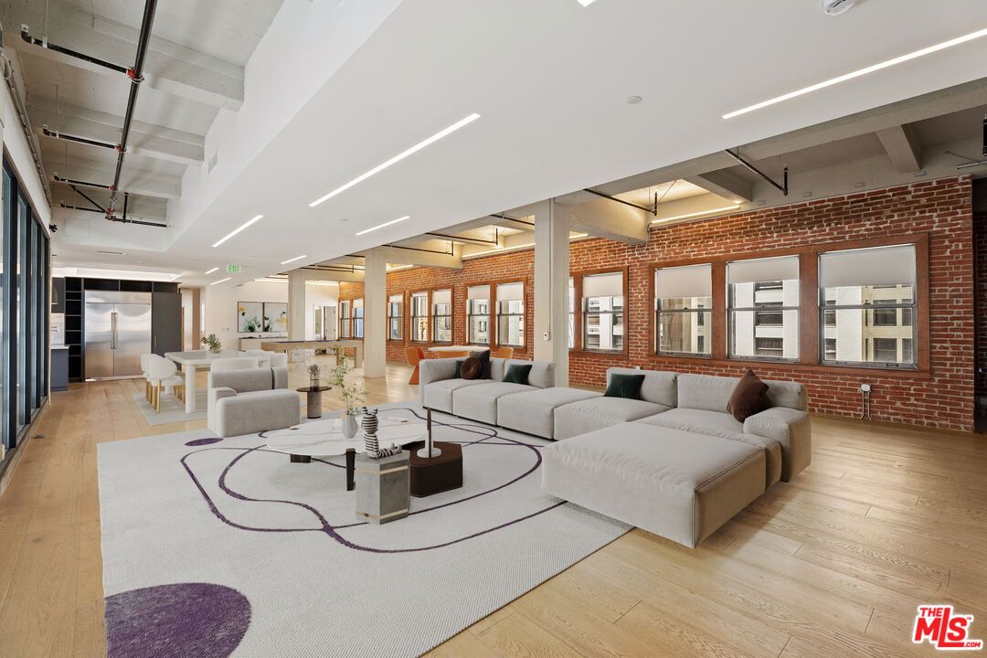 Interior, Living room, Recessed Lighting, Stone Walls, Wood Texture Flooring