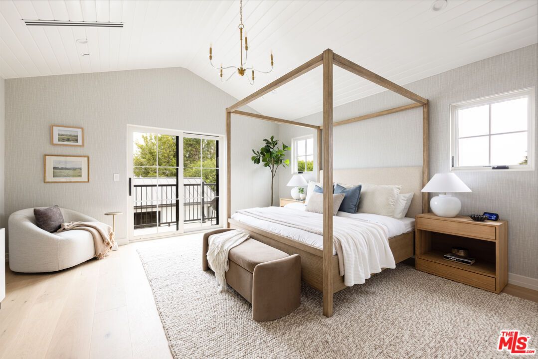 Bedroom, Chandelier, Interior, Wood Texture Flooring