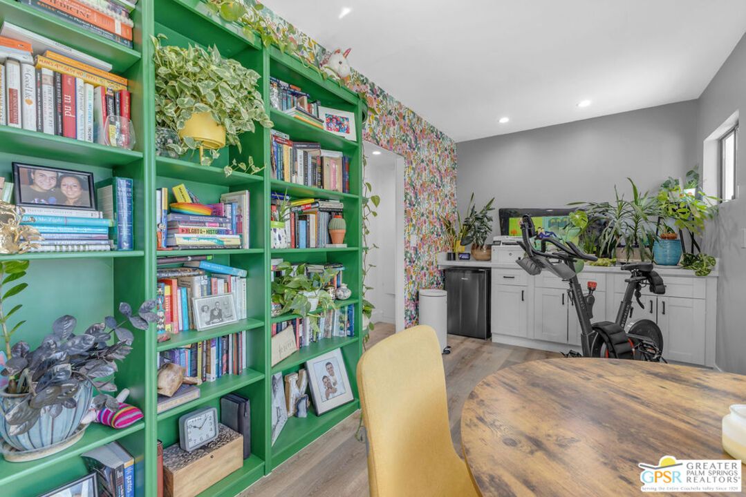 Fitness Equipment, Home Office, Interior, Recessed Lighting, Wood Texture Flooring