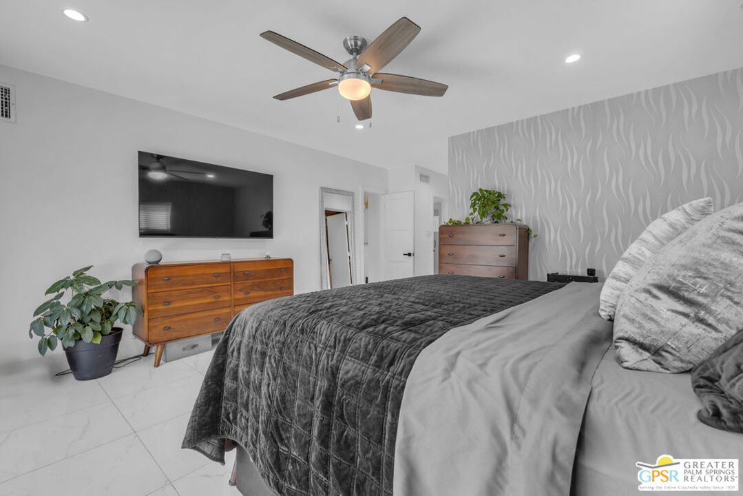 Bedroom, Interior, Marble, Recessed Lighting