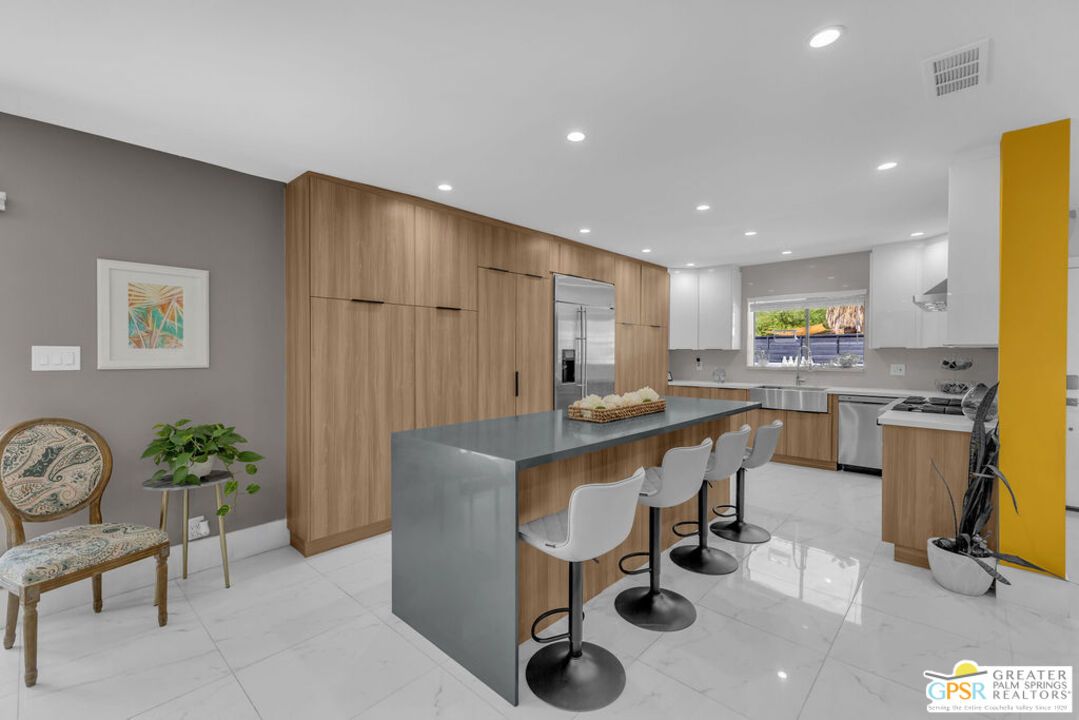 Interior, Kitchen, Marble, Recessed Lighting, Stainless Steel Appliances