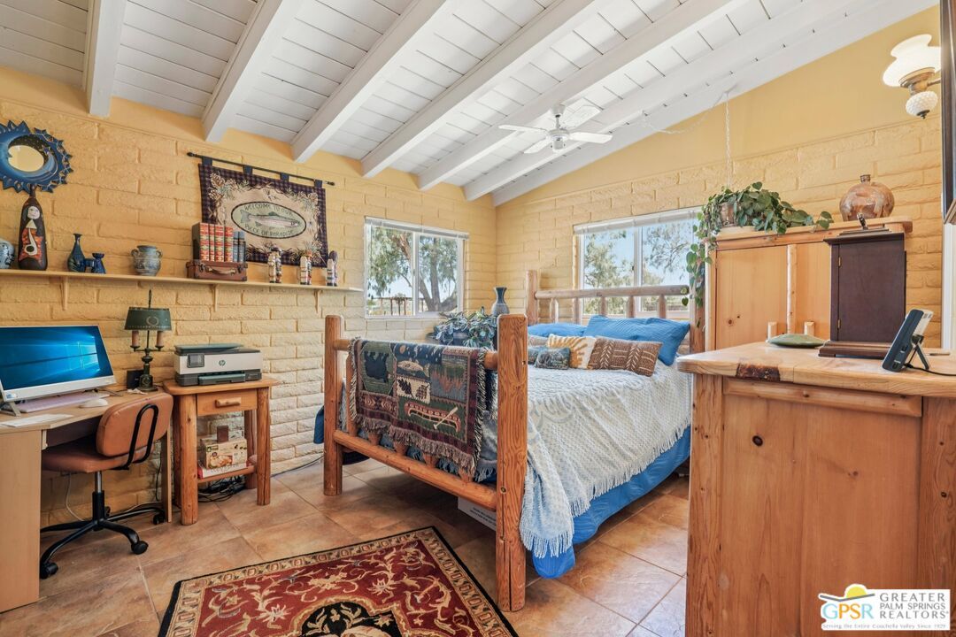 Bedroom, Home Office, Interior, Stone Walls