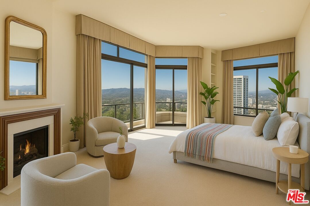 Bedroom, Fireplace, Interior