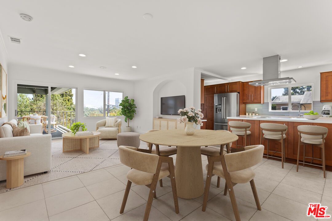 Dining room, Interior, Kitchen, Living room, Recessed Lighting, Stainless Steel Appliances