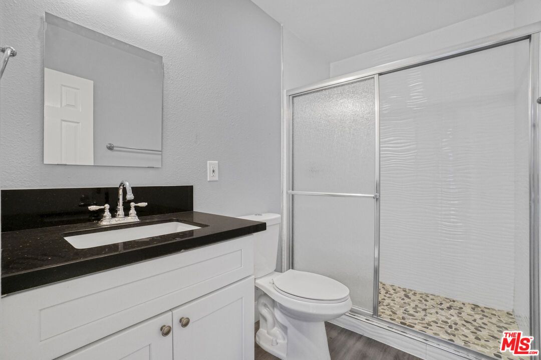 Bathroom, Glass Shower, Interior, Wood Texture Flooring