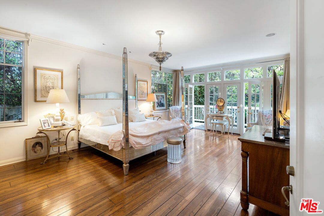 Bedroom, Chandelier, Interior, Wood Texture Flooring
