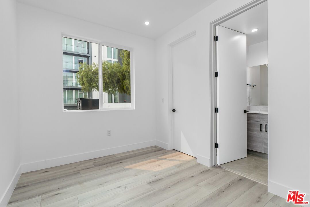 Bathroom, Empty room, Interior, Recessed Lighting, Wood Texture Flooring